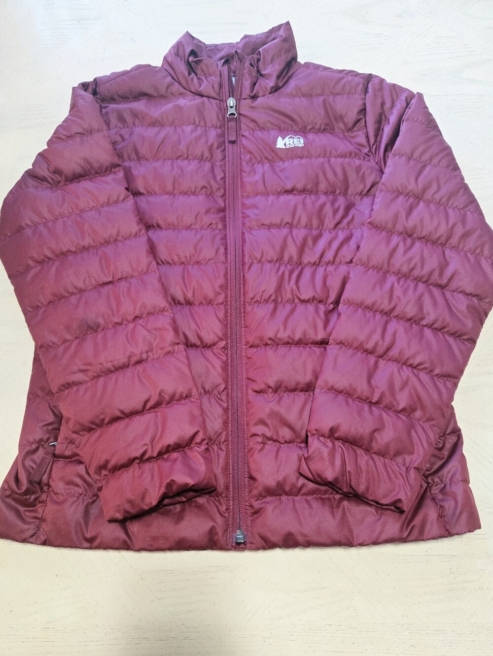 REI Co-op 650 Down Puffer Jacket Maroon Lightweight Warm Kids 14-15 Womens XS